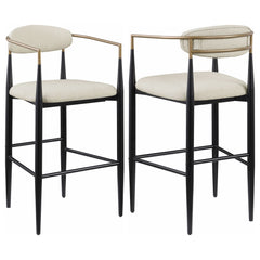 Best Furniture Outlet - Coaster - Tina Fabric Upholstered Bar Chair Beige (Set of 2) - 121187