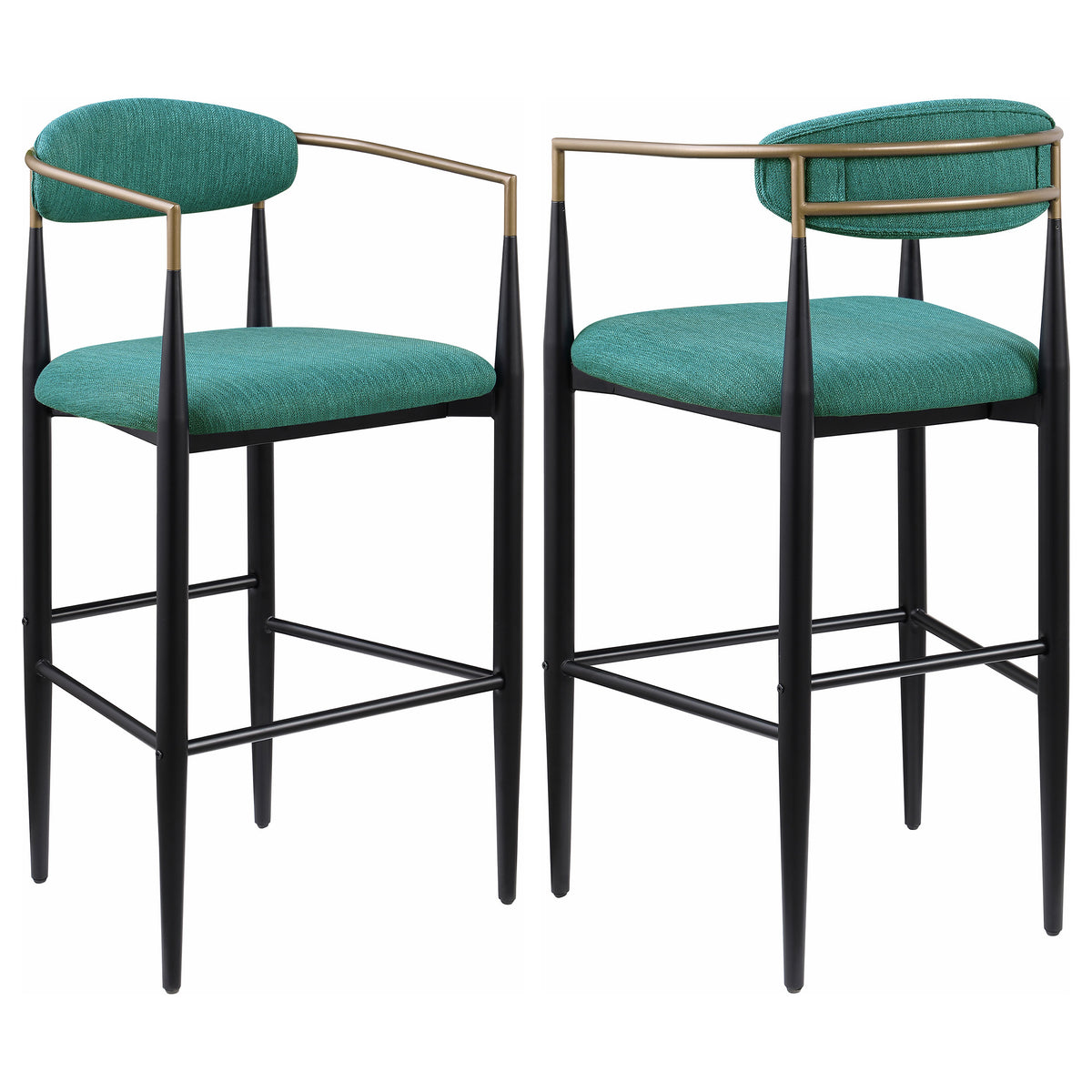 Best Furniture Outlet - Coaster - Tina Fabric Upholstered Bar Chair Green (Set of 2) - 121188