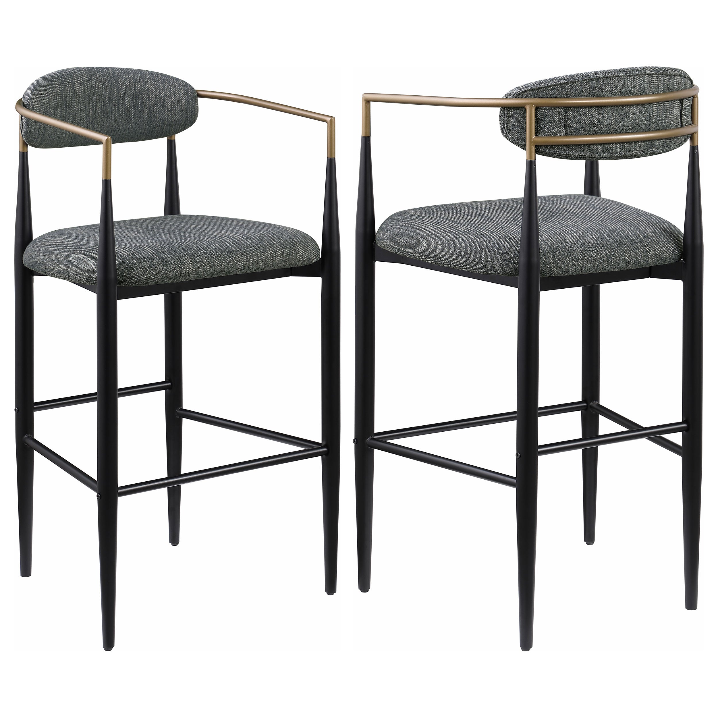 Best Furniture Outlet - Coaster - Tina Fabric Upholstered Bar Chair Dark Grey (Set of 2) - 121189