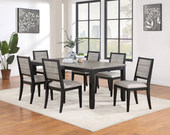 Best Furniture Outlet - Coaster - Elodie 7-piece Rectangular Extension Leaf Dining Set Black - 121221-S7