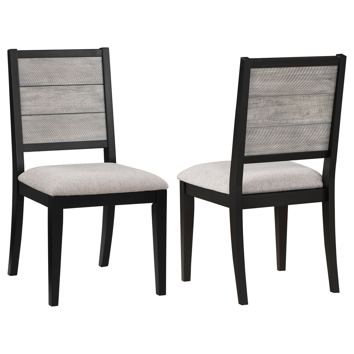 Best Furniture Outlet - Coaster - Elodie Wood Dining Side Chair Grey and Black (Set of 2) - 121222