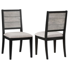 Best Furniture Outlet - Coaster - Elodie Wood Dining Side Chair Grey and Black (Set of 2) - 121222