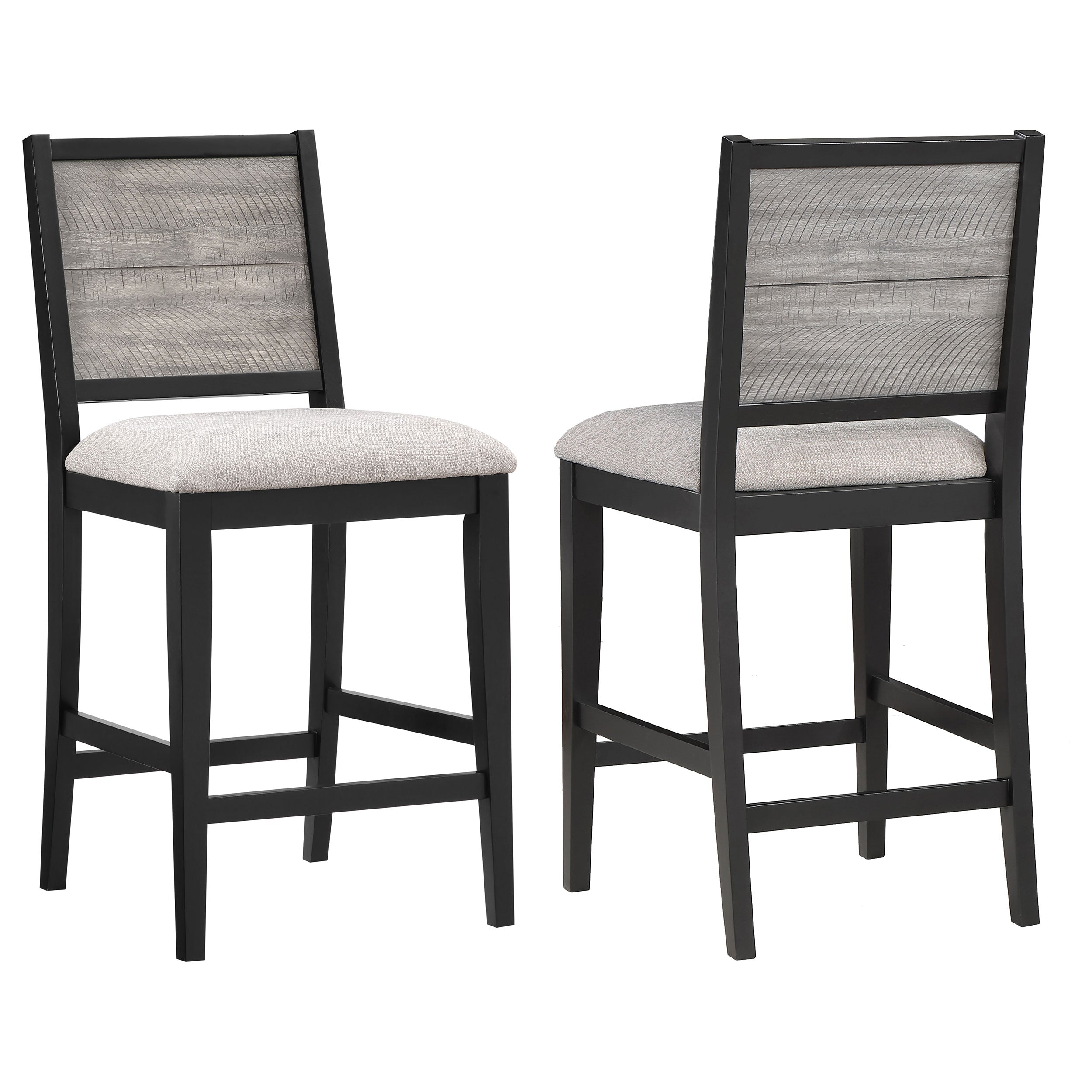 Best Furniture Outlet - Coaster - Elodie Wood Counter Chair Grey and Black (Set of 2) - 121229