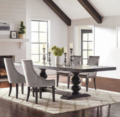 Best Furniture Outlet - Coaster - Phelps 5-piece Rectangular Dining Table Set Distressed Noir - 121231-S5G