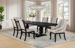 Best Furniture Outlet - Coaster - Phelps 7-piece Rectangular Dining Table Set Distressed Noir - 121231-S7A