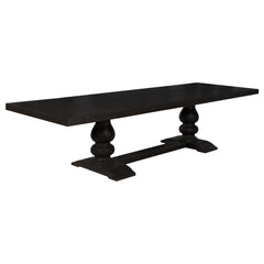 Best Furniture Outlet - Coaster - Phelps 123-inch Extension Leaf Dining Table Distressed Noir - 121231