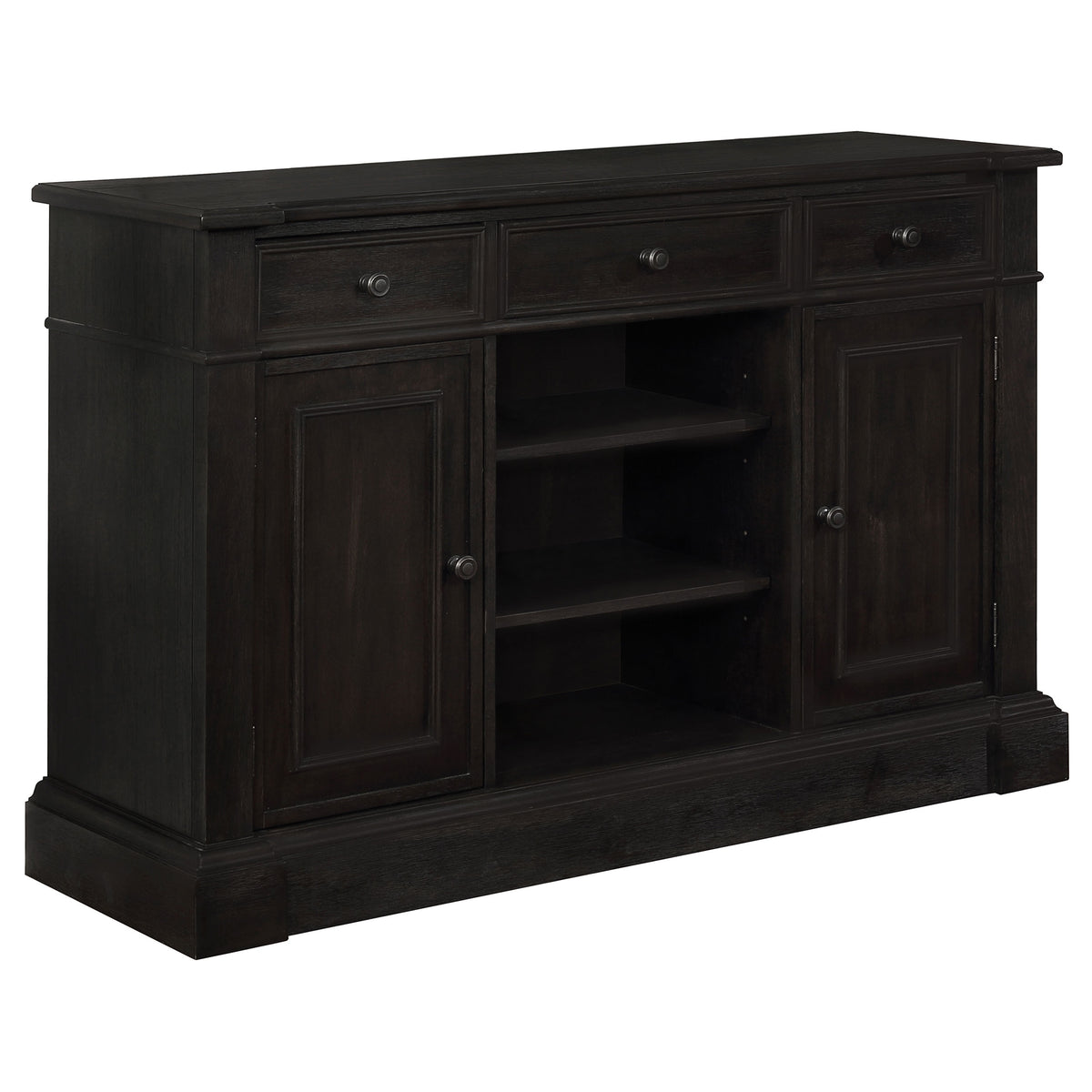 Best Furniture Outlet - Coaster - Phelps 2-door Sideboard Buffet Cabinet Distressed Noir - 121235