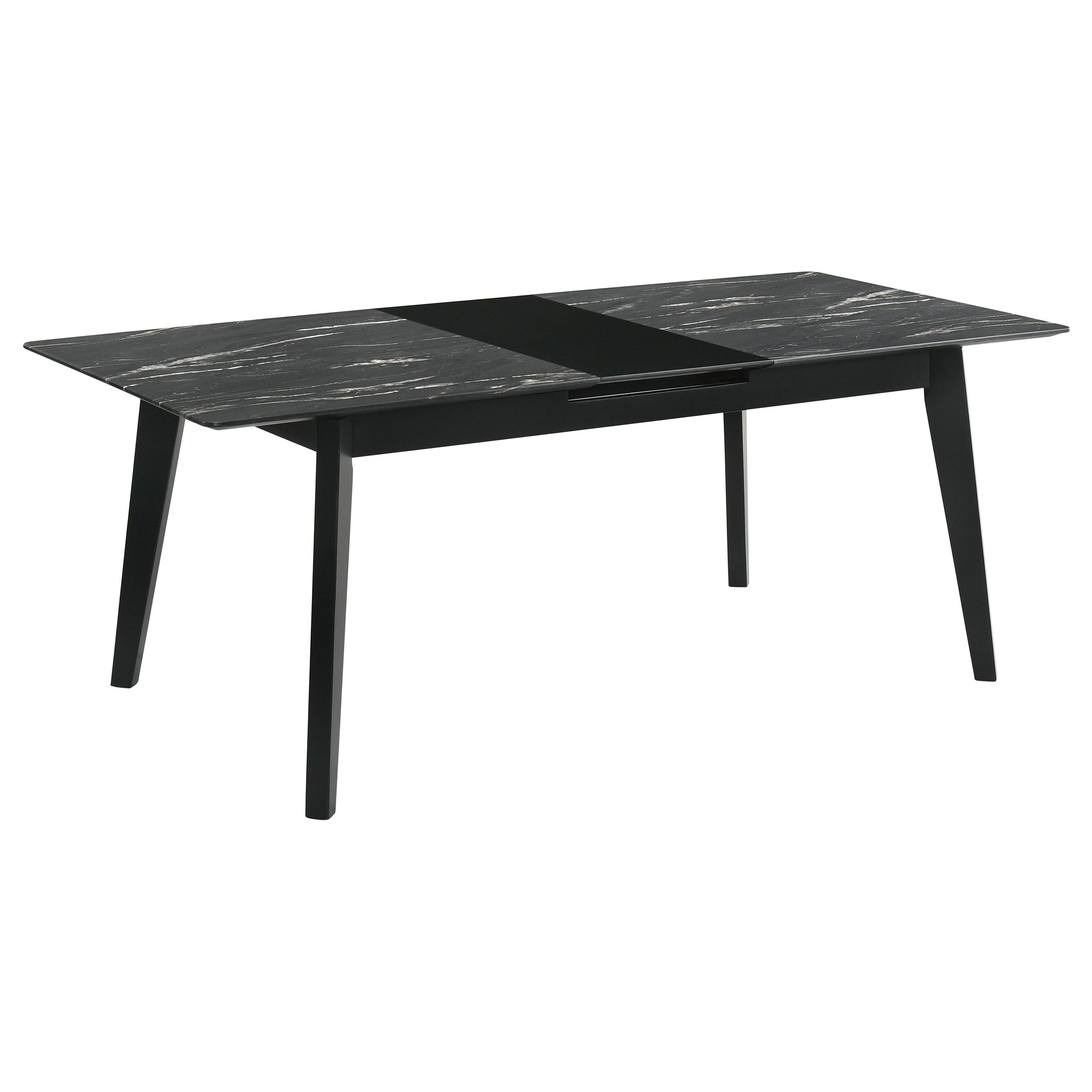 Best Furniture Outlet - Coaster - Crestmont 78-inch Extension Dining Table Black Faux Marble - 121251