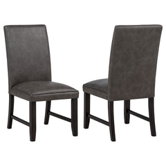 Best Furniture Outlet - Coaster - Averill Faux Leatherette Upholstered Dining Side Chair Dark Grey (Set of 2) - 121292GRY