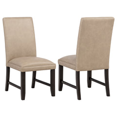 Best Furniture Outlet - Coaster - Averill Faux Leatherette Upholstered Dining Side Chair Tan (Set of 2) - 121292TAN