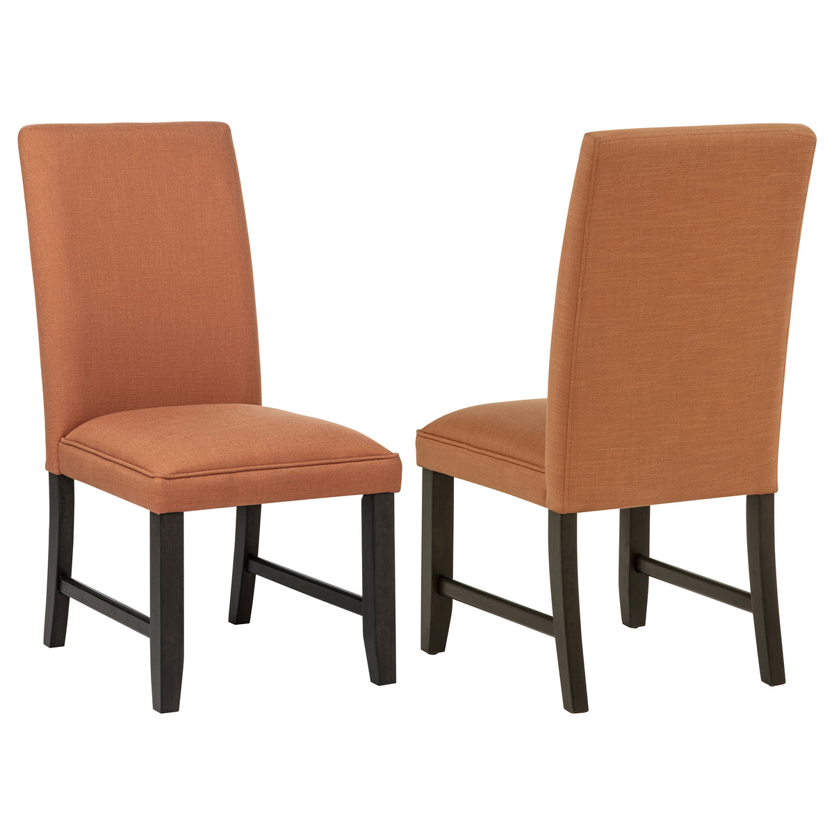 Best Furniture Outlet - Coaster - Berning Fabric Upholstered Parson Side Chair Salmon Orange (Set of 2) - 121702SLM