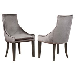 Best Furniture Outlet - Coaster - Phelps Velvet Upholstered Dining Side Chair Grey (Set of 2) - 121714