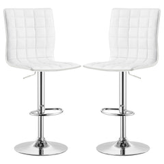 Best Furniture Outlet - Coaster - Ashbury Upholstered Adjustable Bar Stool White (Set of 2) - 122089