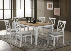 Best Furniture Outlet - Coaster - Hollis 7-piece Rectangular Dining Table Set Brown and White - 122241-S7
