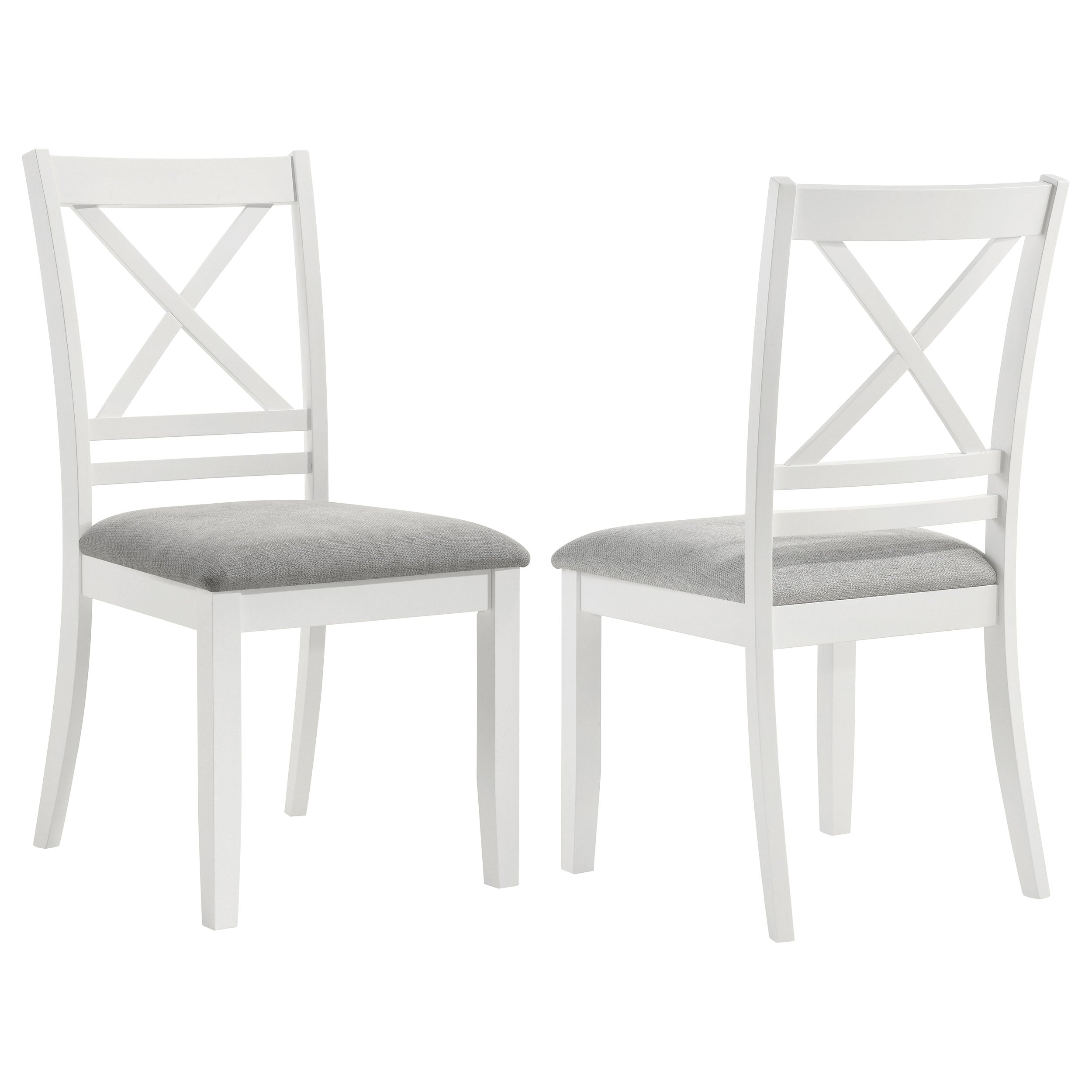 Best Furniture Outlet - Coaster - Hollis Cross Back Wood Dining Side Chair White (Set of 2) - 122242