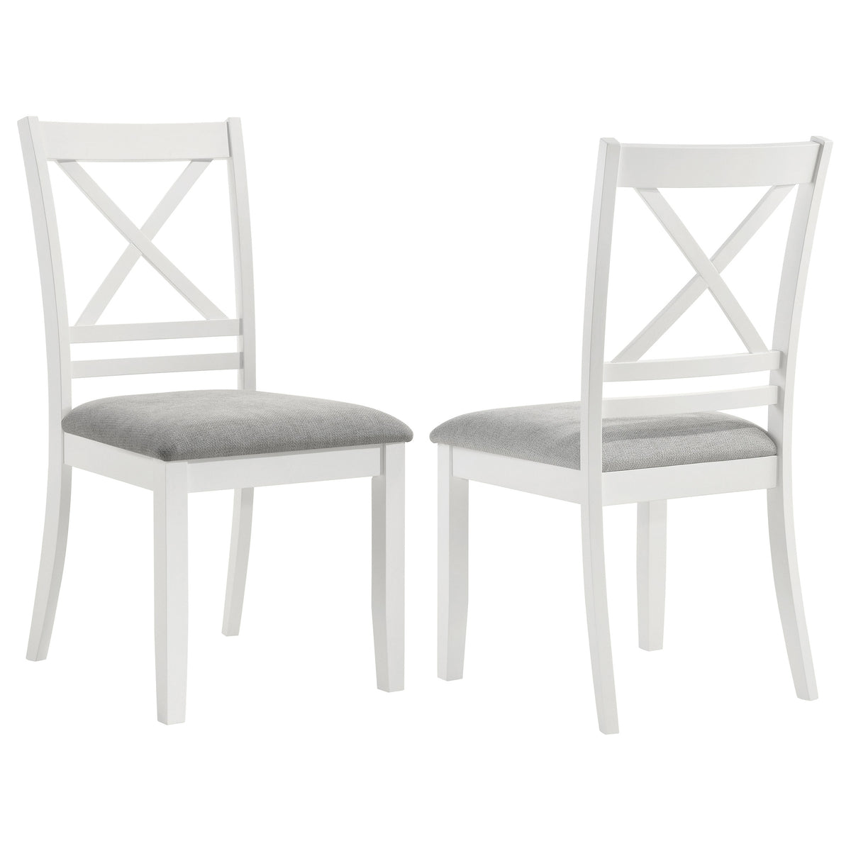 Best Furniture Outlet - Coaster - Hollis Cross Back Wood Dining Side Chair White (Set of 2) - 122242