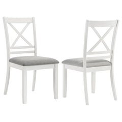 Best Furniture Outlet - Coaster - Hollis Cross Back Wood Dining Side Chair White (Set of 2) - 122242