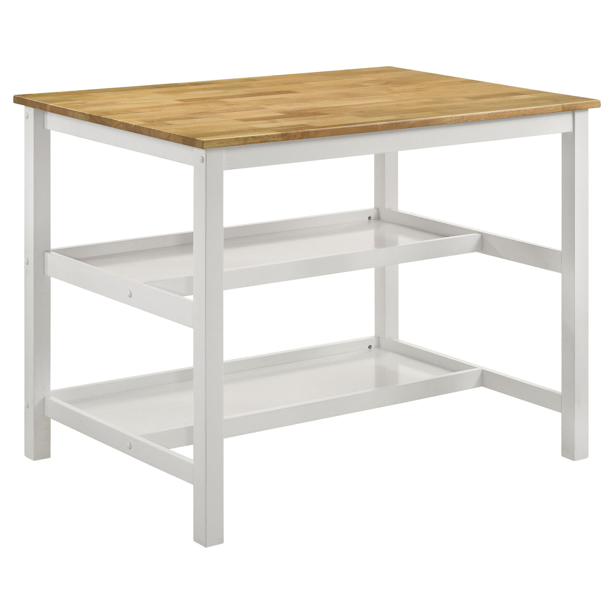 Best Furniture Outlet - Coaster - Edgeworth Kitchen Island Counter Table Brown and White - 122246B1
