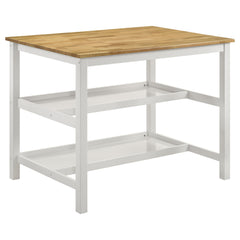 Best Furniture Outlet - Coaster - Edgeworth Kitchen Island Counter Table Brown and White - 122246B1