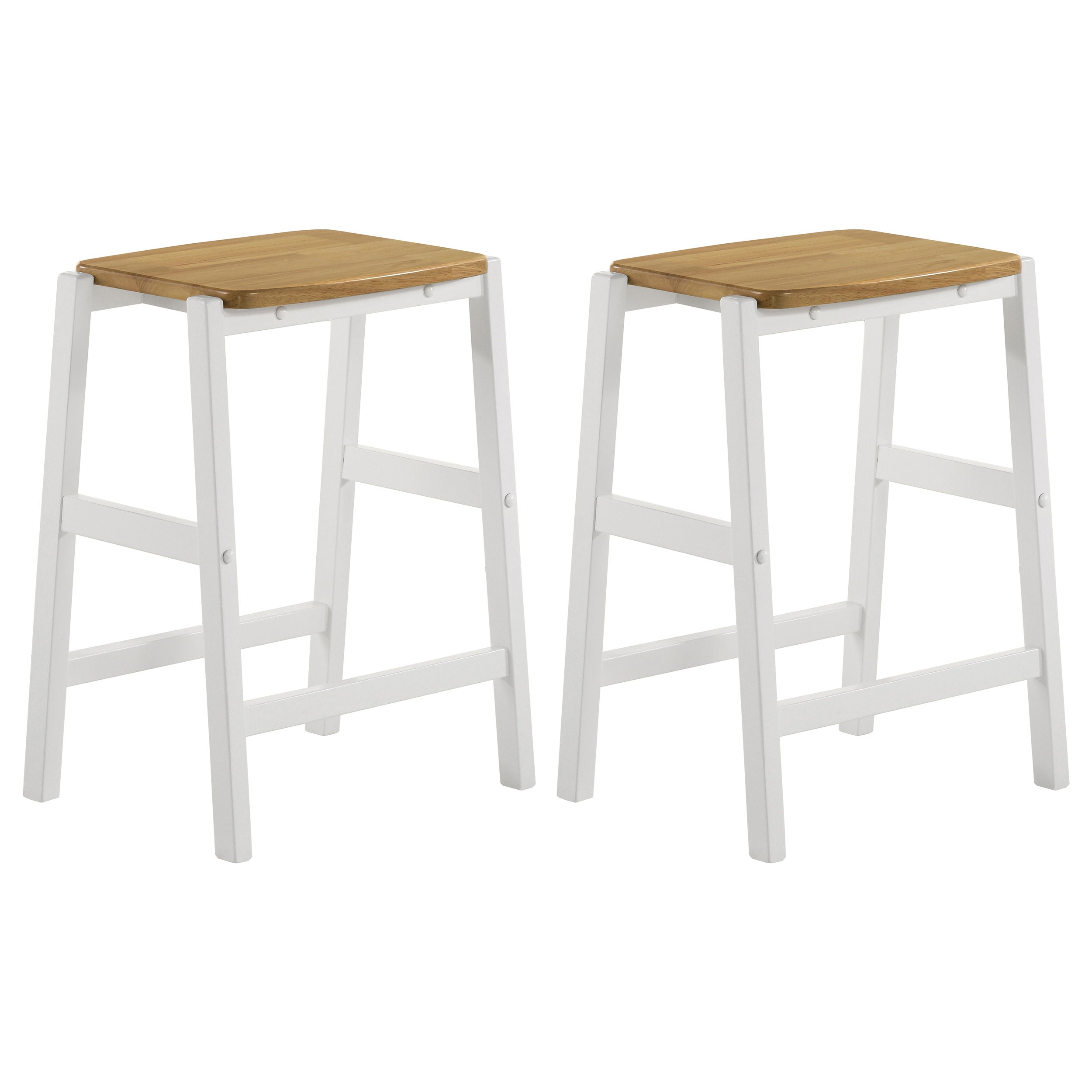 Best Furniture Outlet - Coaster - Edgeworth Wood Backless Counter Stool White (Set of 2) - 122247