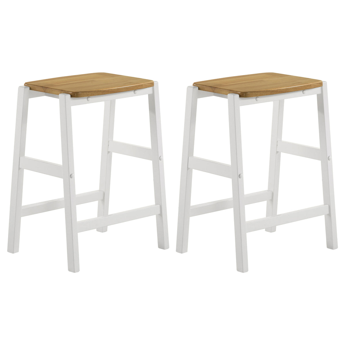 Best Furniture Outlet - Coaster - Edgeworth Wood Backless Counter Stool White (Set of 2) - 122247