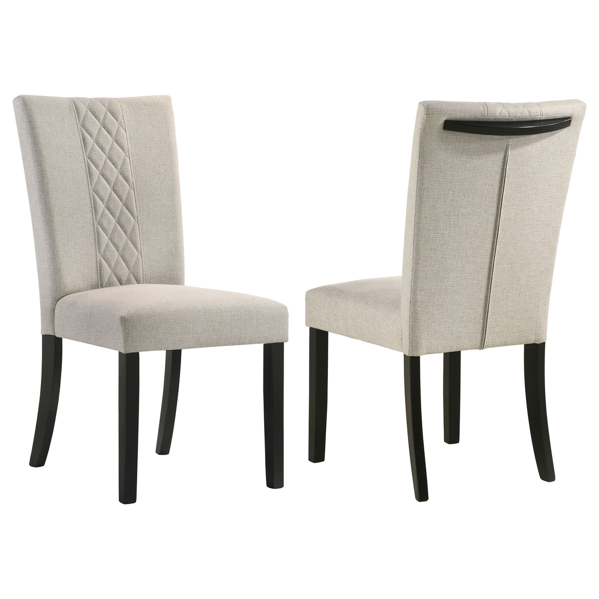 Best Furniture Outlet - Coaster - Malia Fabric Upholstered Dining Side Chair Beige (Set of 2) - 122342