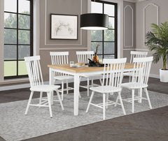 Best Furniture Outlet - Coaster - Andrews 7-piece Rectangular Dining Set Light Ash and White - 122501-S7W