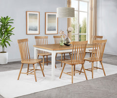 Best Furniture Outlet - Coaster - Andrews 7-piece Rectangular Dining Set Light Ash and White - 122501-S7