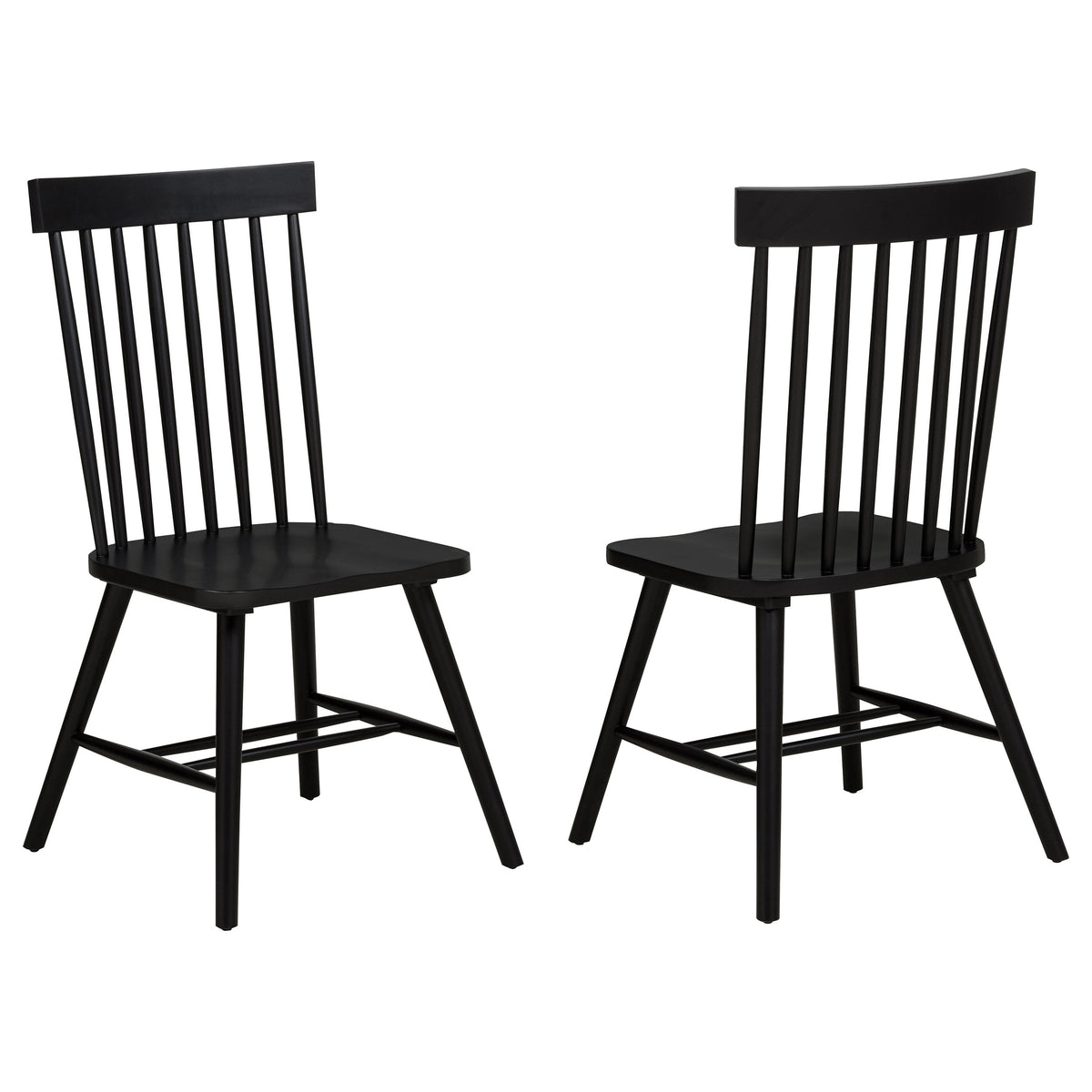 Best Furniture Outlet - Coaster - Andrews Windsor Spindle Back Dining Side Chair Black (Set of 2) - 122502BLK