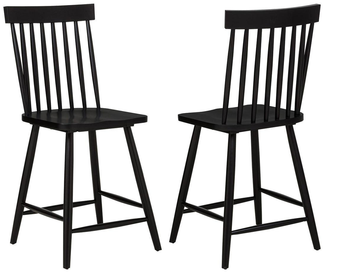Best Furniture Outlet - Coaster - Andrews Windsor Counter Height Dining Side Chair Black (Set of 2) - 122509BLK