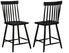 Best Furniture Outlet - Coaster - Andrews Windsor Counter Height Dining Side Chair Black (Set of 2) - 122509BLK