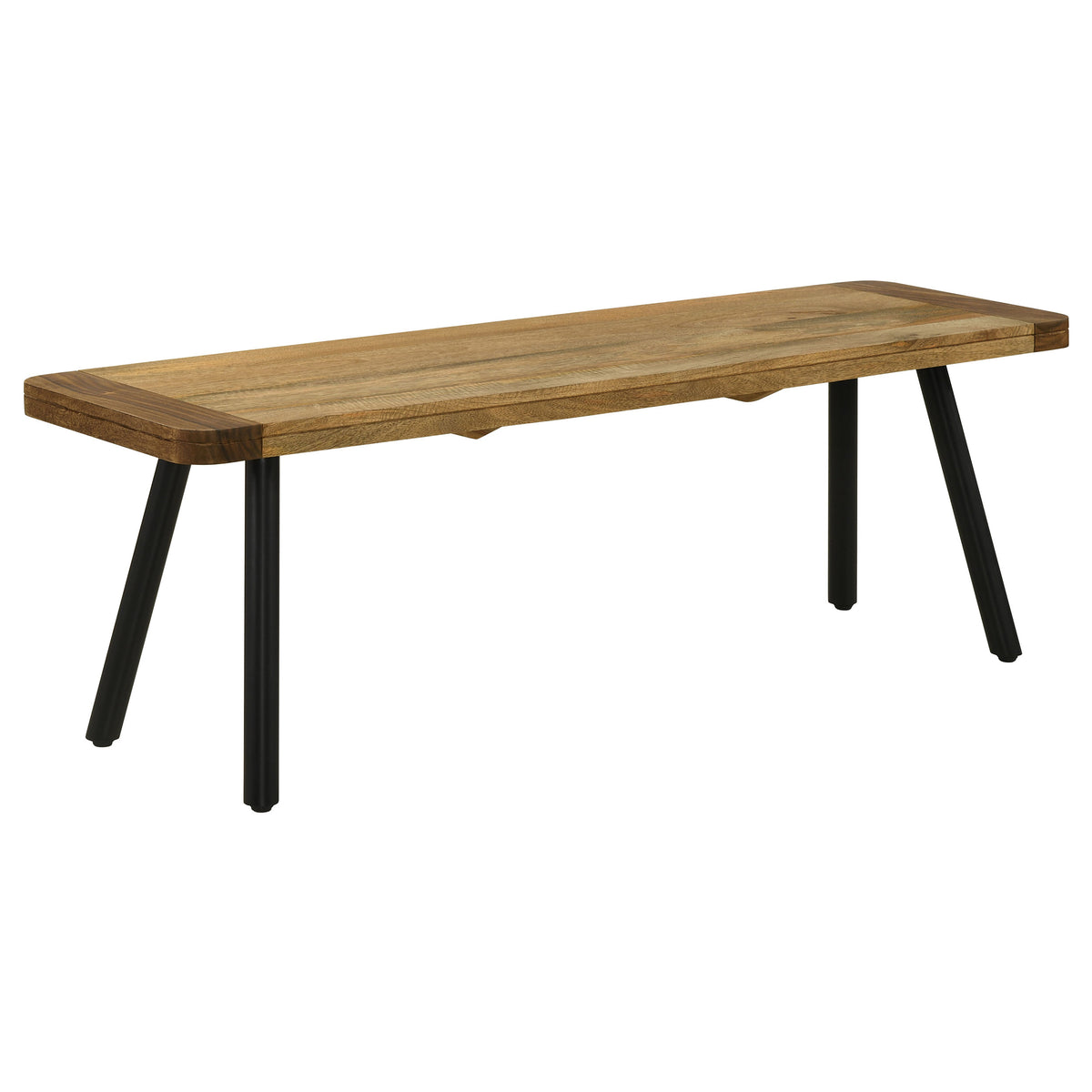 Best Furniture Outlet - Coaster - Maverick Wood Dining Bench Natural Mango and Black - 123043