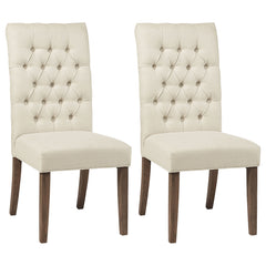 Best Furniture Outlet - Coaster - Douglas Upholstered Dining Side Chair Oatmeal (Set of 2) - 123052