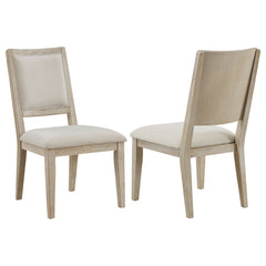 Best Furniture Outlet - Coaster - Trofello Cushioned Dining Side Chair White Washed (Set of 2) - 123122