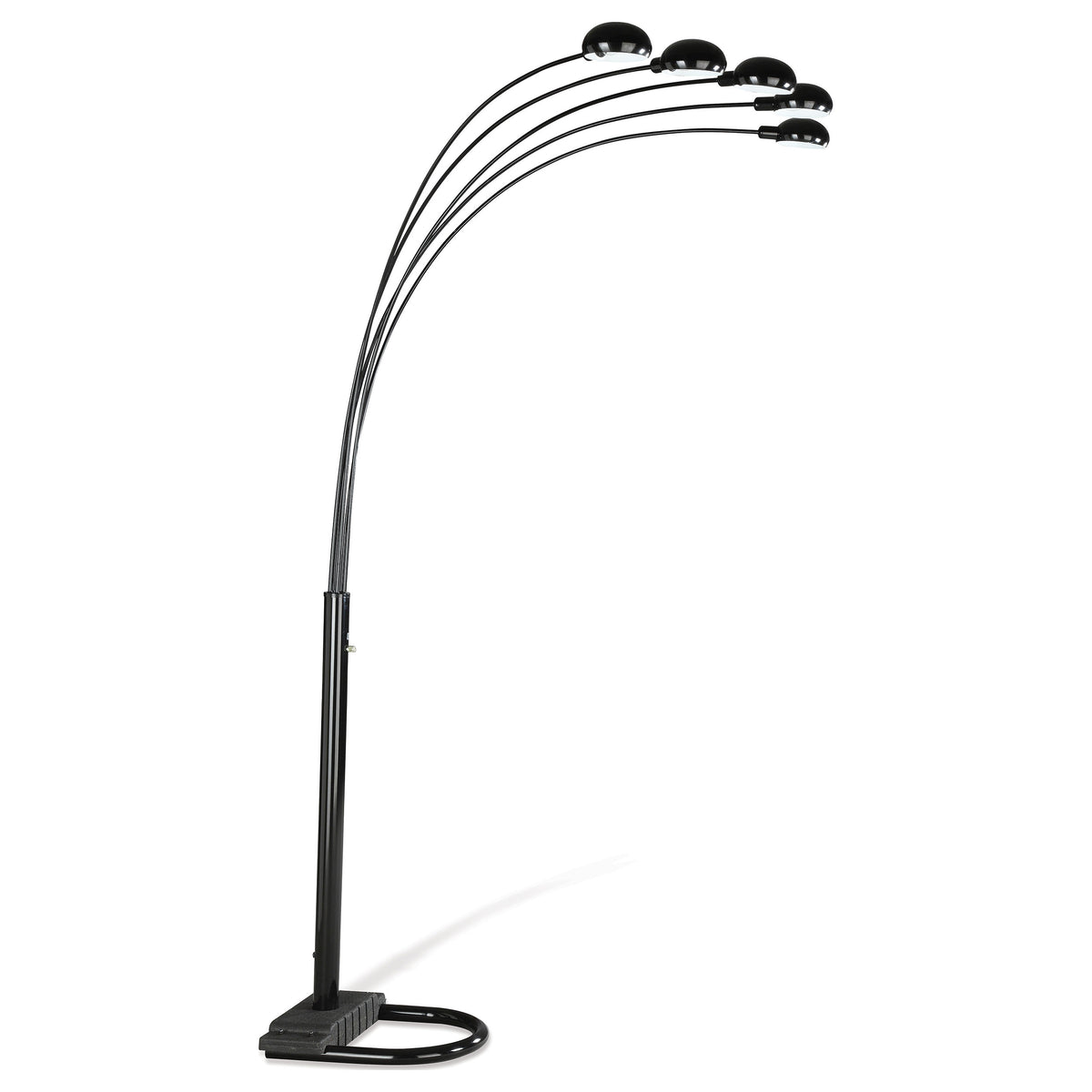 Best Furniture Outlet - Coaster - Kayd 92-inch Arc 5-light Dome Shade Metal Floor Lamp Black - 1297A
