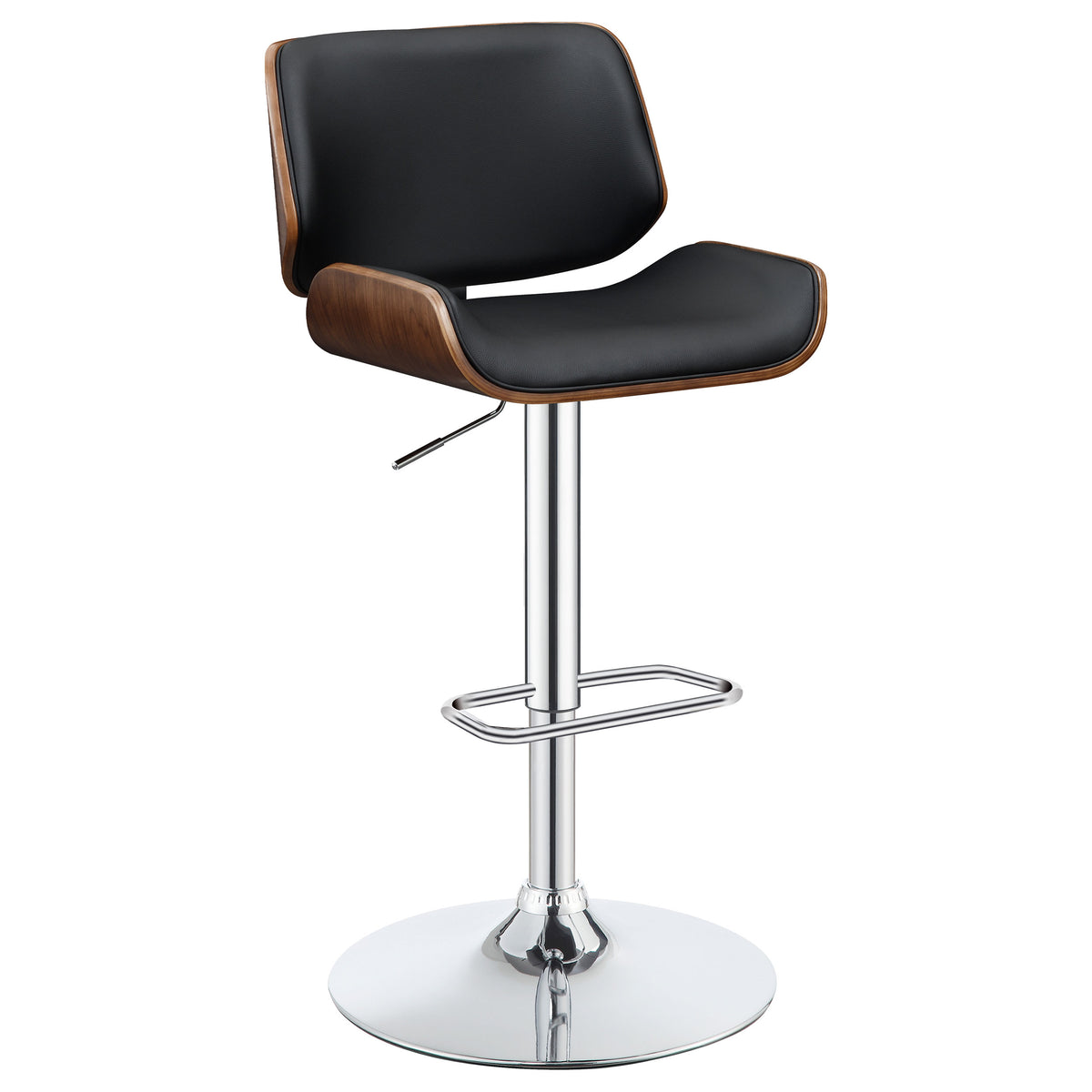 Best Furniture Outlet - Coaster - Folsom Upholstered Adjustable Bar Stool Black and Chrome - 130502