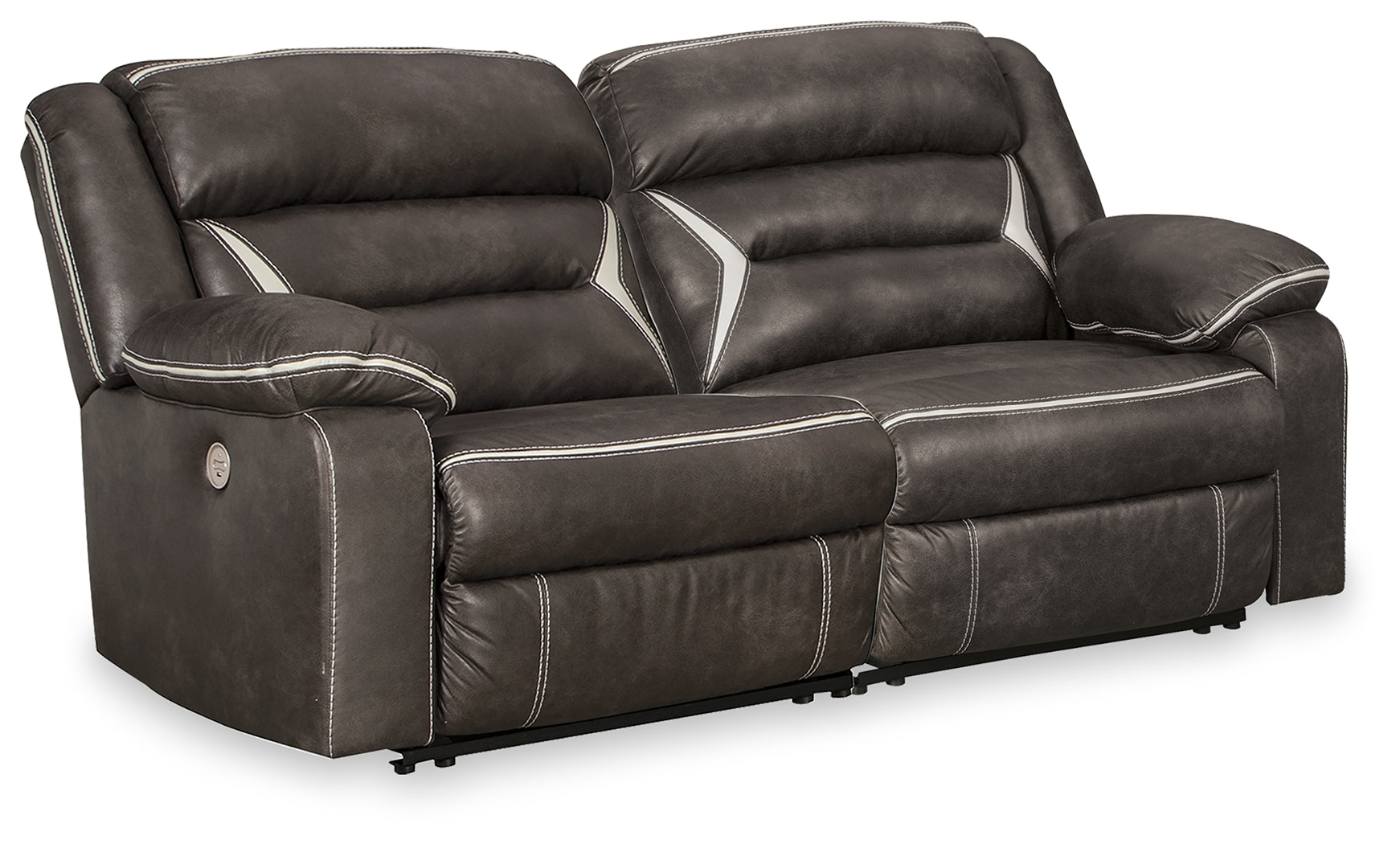 Best Furniture Outlet - Ashley Furniture - Kincord Sectional - 2-Piece Power Reclining Sectional Loveseat / Midnight - 13104S7