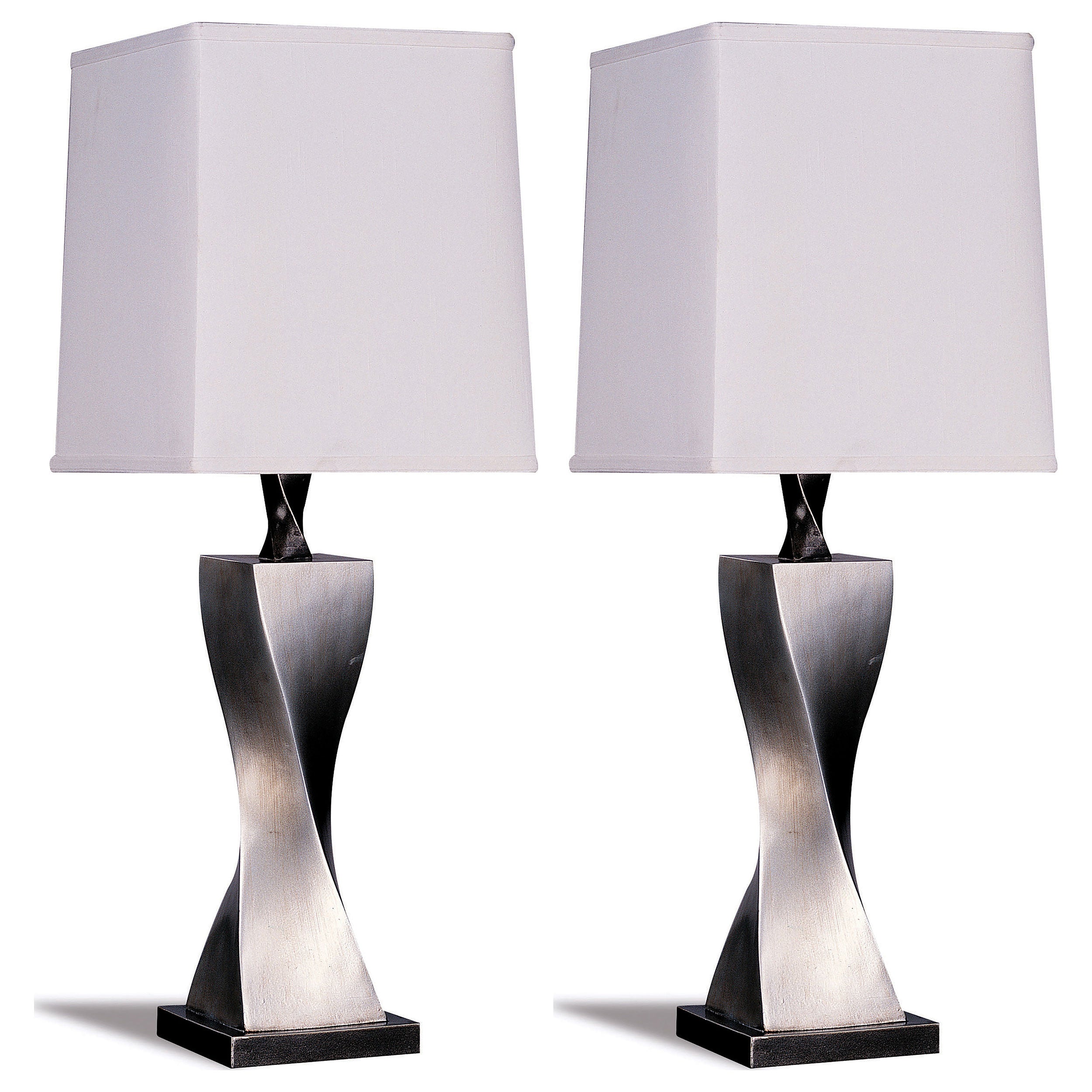 Best Furniture Outlet - Coaster - Keene 30-inch Tapered Shade Table Lamp Silver (Set of 2) - 1497