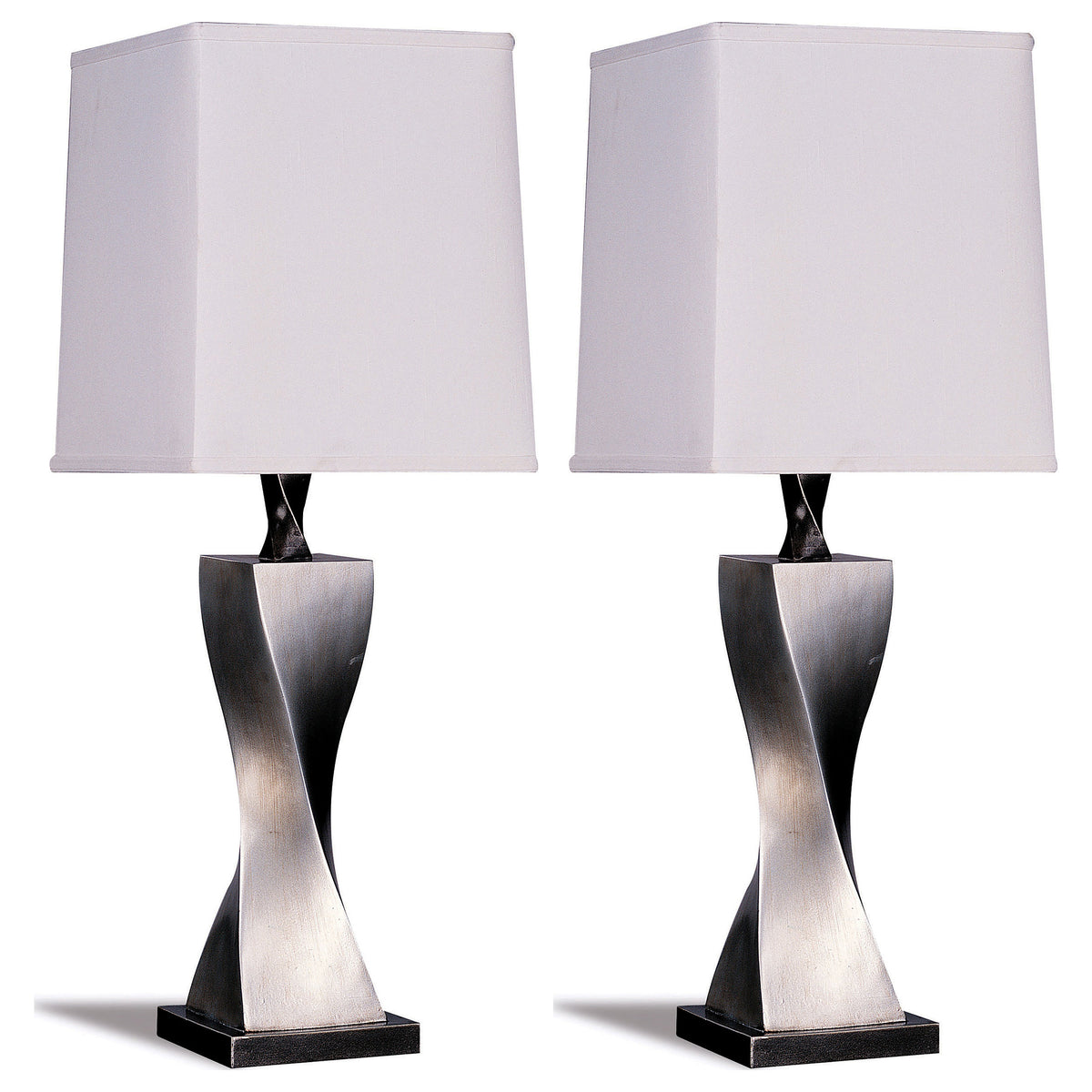 Best Furniture Outlet - Coaster - Keene 30-inch Tapered Shade Table Lamp Silver (Set of 2) - 1497
