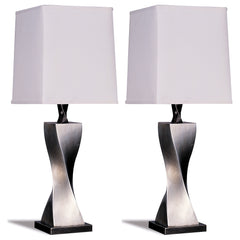 Best Furniture Outlet - Coaster - Keene 30-inch Tapered Shade Table Lamp Silver (Set of 2) - 1497