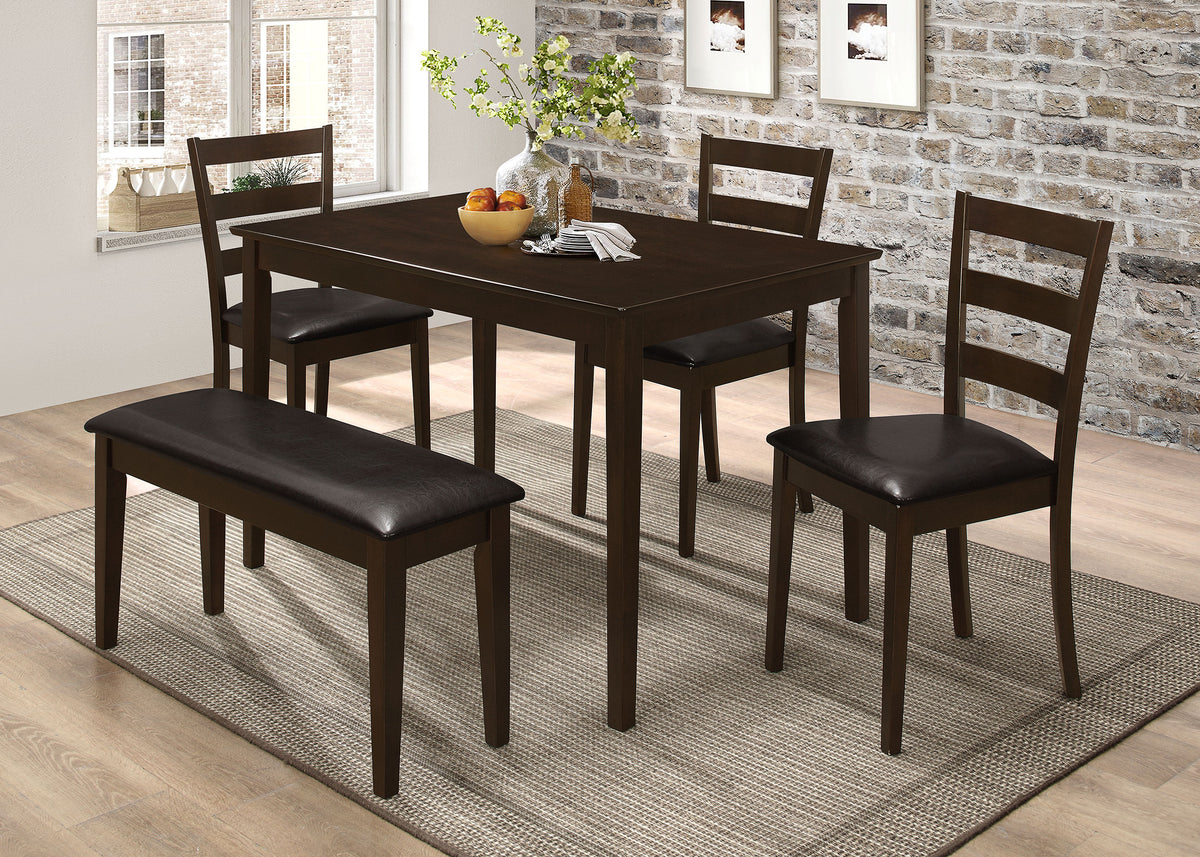 Best Furniture Outlet - Coaster - Guillen 5-piece Rectangular Dining Table Set Cappuccino - 150232