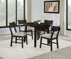 Best Furniture Outlet - Coaster - Catley 5-piece Round Drop Leaf Dining Table Set Dark Coffee - 150350