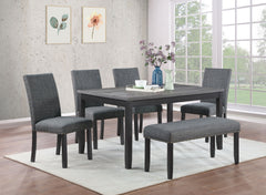 Best Furniture Outlet - Coaster - Barlow 6-piece Rectangular Dining Table Set Grey and Black - 150366