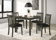 Best Furniture Outlet - Coaster - Parkwood 5-piece Square Dining Table Set Charcoal - 150410