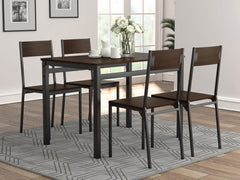 Best Furniture Outlet - Coaster - Lana 5-piece Rectangular Dining Set Dark Brown and Black - 150505