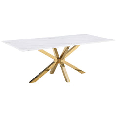Best Furniture Outlet - Coaster - Venera Rectangular 79-inch Faux Marble Dining Table White - 150541