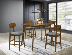 Best Furniture Outlet - Coaster - Robbie 5-piece 47-inch Counter Height Dining Set Walnut - 150628
