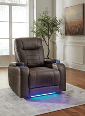 Best Furniture Outlet - Ashley Furniture - Schooner Rocks Living Room - PWR Recliner/ADJ Headrest / Umber - 1610413