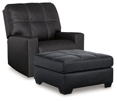 Best Furniture Outlet - Ashley Furniture - Barlin Mills Recliner and Oversized Accent Ottoman - Recliner and Oversized Accent Ottoman - 17004U4