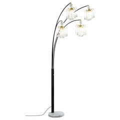 Best Furniture Outlet - Coaster - Maisel 91-inch Hanging Crystal Arc Tree Floor Lamp Black - 1771N
